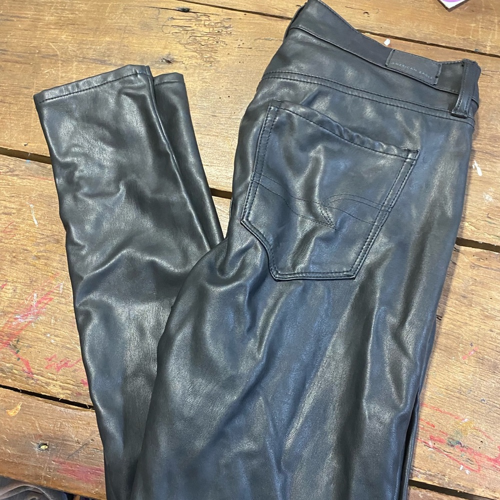 American Eagle faux leather Jeggings